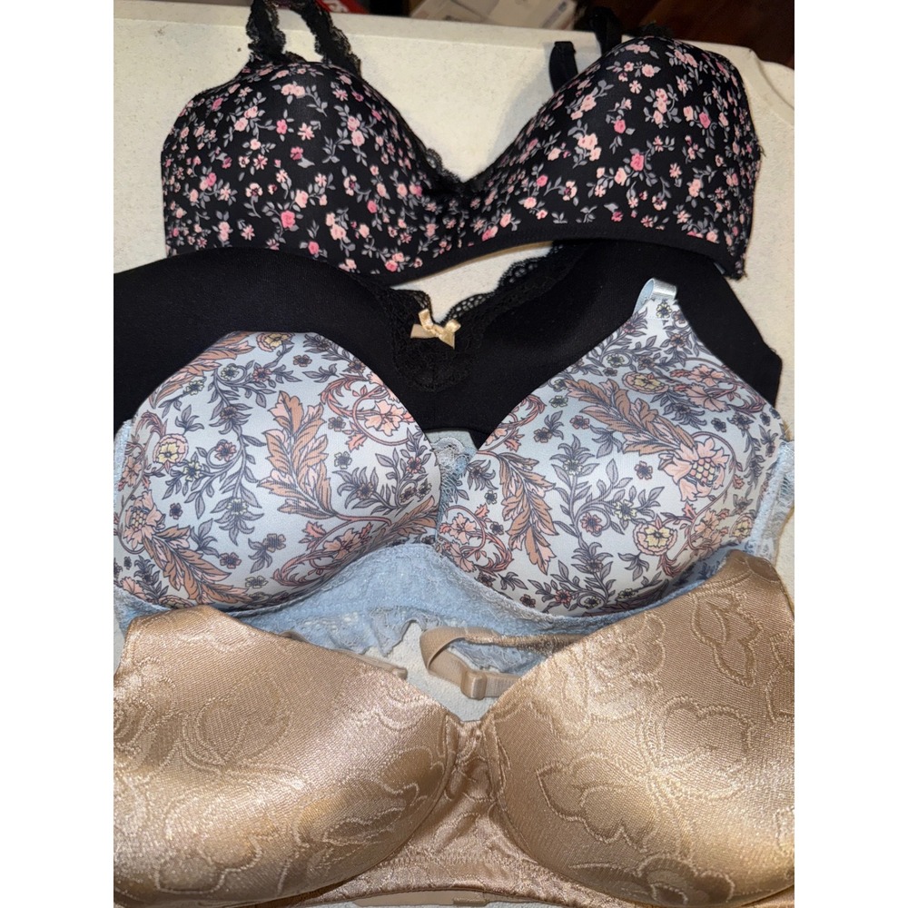 Lot of 4 Women's 34C Bras Vanity‎ Fair/Laura Ashley/Jessica Simpson/Maidenform